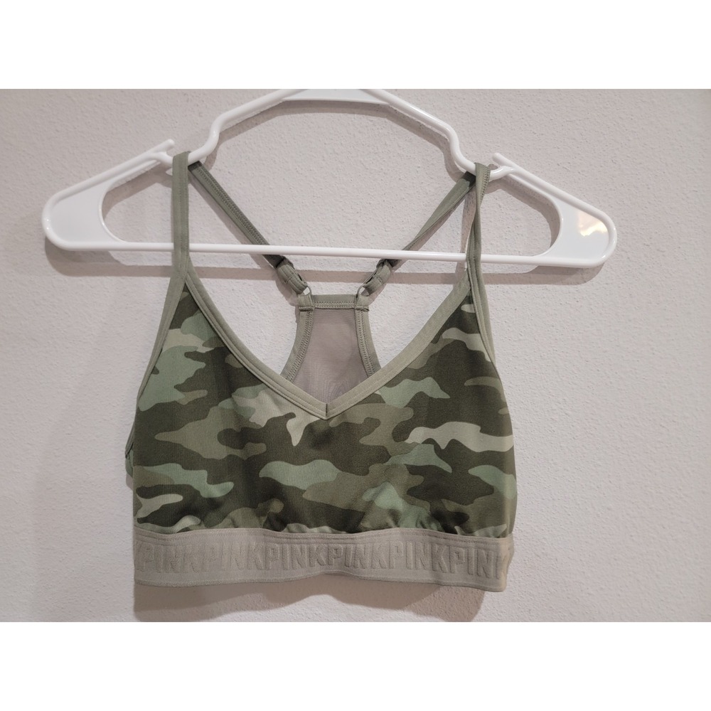 Victorias Secret PINK Lightly Lined Ultimate‎ Sports Bra Size M Camo